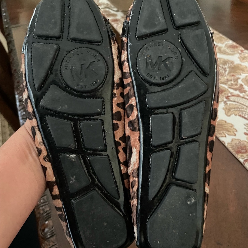 Michael Kors Animal Print Flats with Gold Logo - Picture 8 of 9